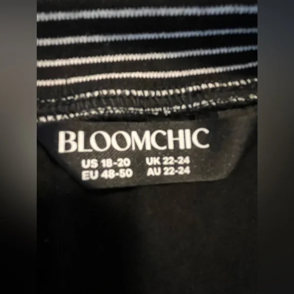 BloomChic Women’s Black and White Striped Camouflage Top - Picture 7 of 9